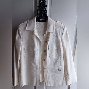 Linda Allard/Ellen Tracy Button-Up Cream Jacket